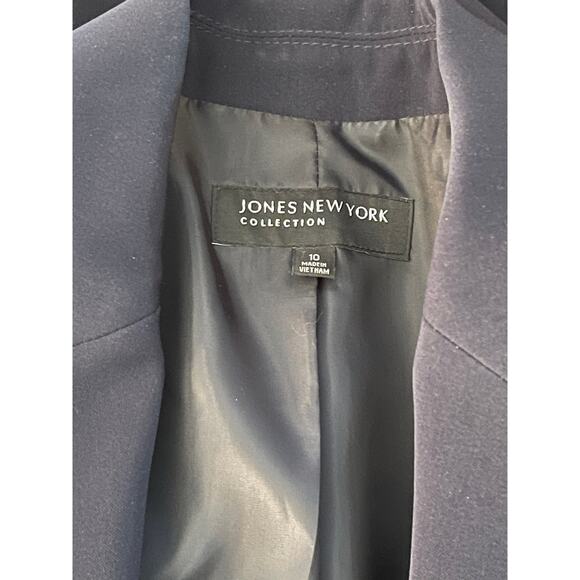 Jones New York Collection Size 10 Navy Blue 2 Button Suit Jacket Blazer Business - Picture 3 of 8